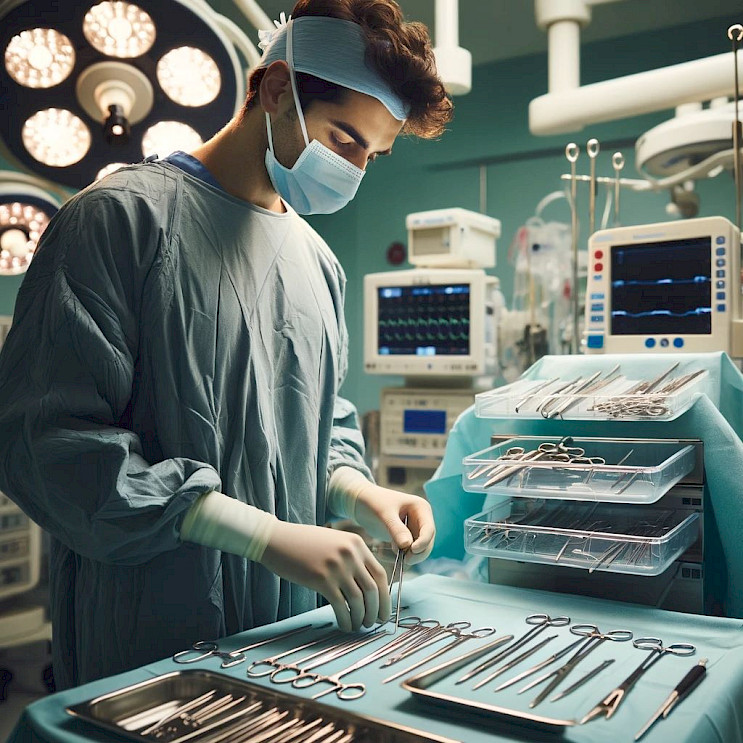 Instrumentador Quirúrgico antes de una operación