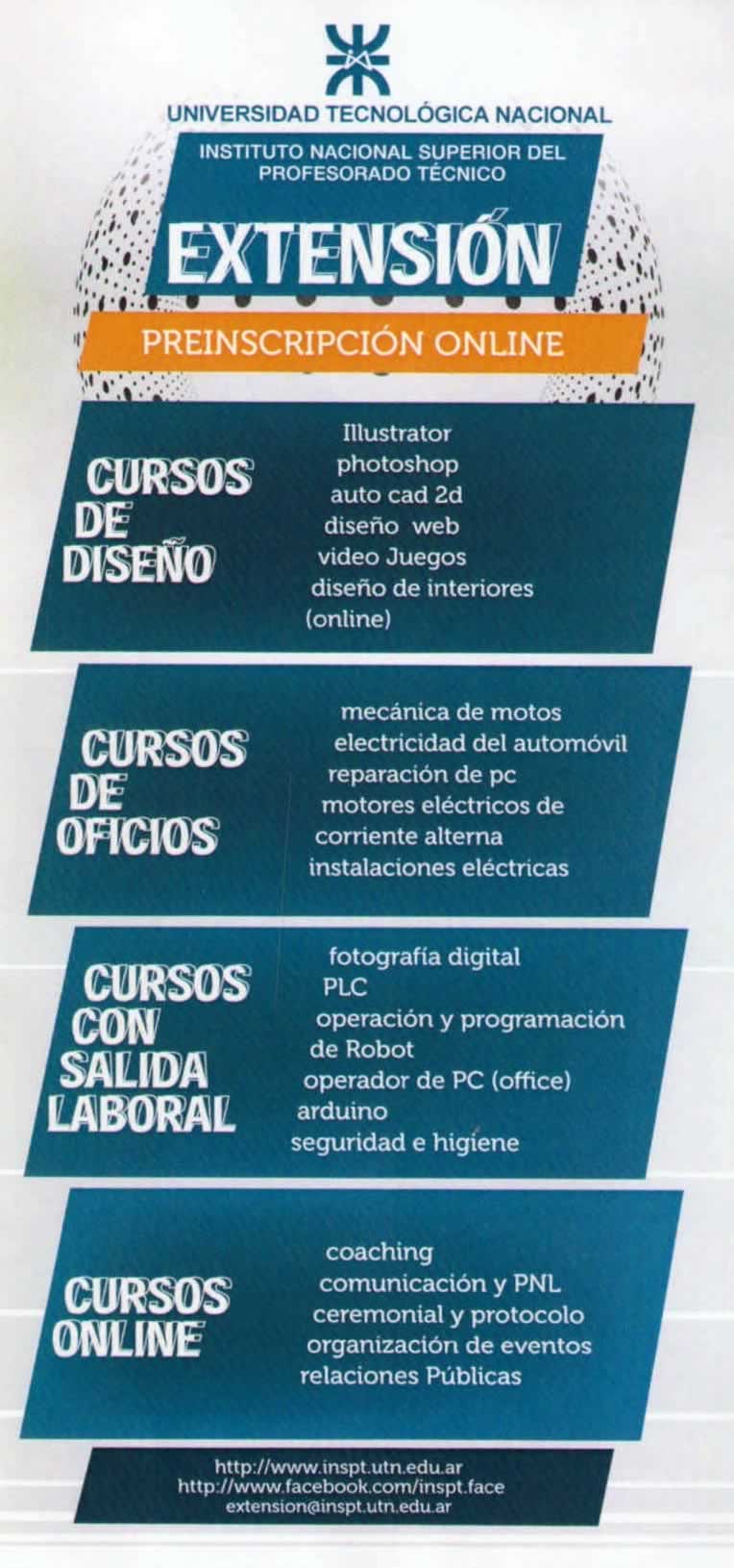 Cursos que ofrece la UTN